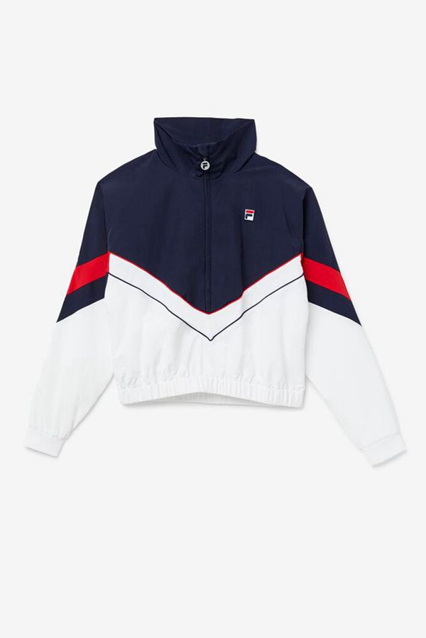 Fila Bunda Damske Námornícka Modrá / Biele / Námornícka Modrá - Chiaki Half Zip Vypredaj - Slovakia